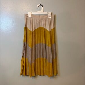 Zara A-Line Skirt in Mustard and Taupe, women’s XS